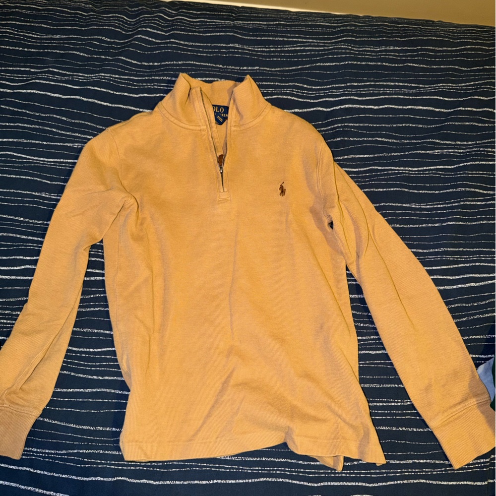 Polo by Ralph Lauren Mustard Yellow Quarter-Zip Sweater